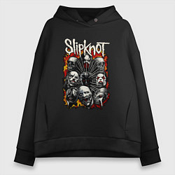 Толстовка оверсайз женская Slipknot, цвет: черный