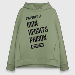 Толстовка оверсайз женская Iron Heights Prison, цвет: авокадо