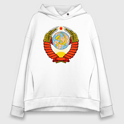 Толстовка оверсайз женская СССР, цвет: белый
