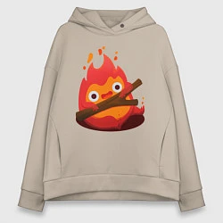 Толстовка оверсайз женская Calcifer, цвет: миндальный