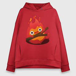 Толстовка оверсайз женская Calcifer, цвет: красный
