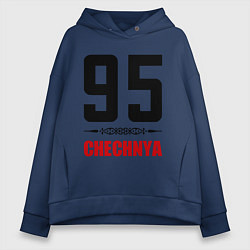 Толстовка оверсайз женская 95 Chechnya, цвет: тёмно-синий