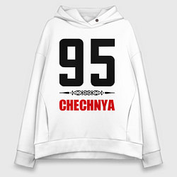 Толстовка оверсайз женская 95 Chechnya, цвет: белый