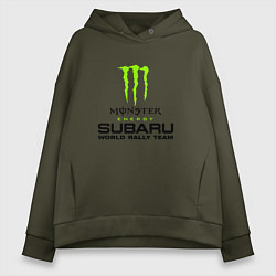 Толстовка оверсайз женская MONSTER ENERGY Z, цвет: хаки