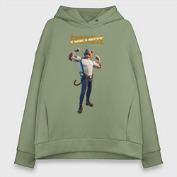 Толстовка оверсайз женская Meowcles Fortnite 2, цвет: авокадо