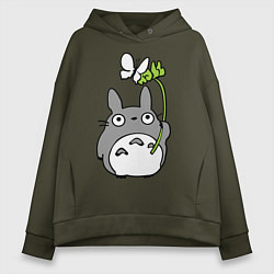 Женское худи оверсайз Totoro и бабочка