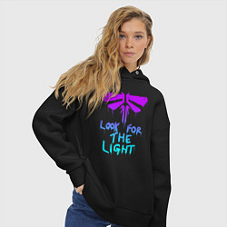 Толстовка оверсайз женская ЦИКАДЫ LOOK FOR THE LIGHT, цвет: черный — фото 2