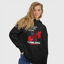 Толстовка оверсайз женская WELCOME TO NIGHT CITY, цвет: черный — фото 2