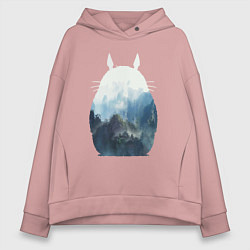 Толстовка оверсайз женская Тоторо, цвет: пыльно-розовый