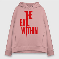 Толстовка оверсайз женская The Evil Within, цвет: пыльно-розовый