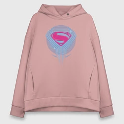 Толстовка оверсайз женская Superman, цвет: пыльно-розовый