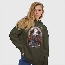 Толстовка оверсайз женская The Witcher, Geralt, Ведьмак,, цвет: хаки — фото 2