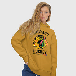 Толстовка оверсайз женская CHICAGO BLACKHAWKS NHL, цвет: горчичный — фото 2