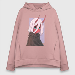 Толстовка оверсайз женская Zero Two Ne1t, цвет: пыльно-розовый