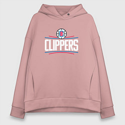 Толстовка оверсайз женская Los Angeles Clippers, цвет: пыльно-розовый