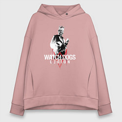 Толстовка оверсайз женская Watch Dogs: Legion, цвет: пыльно-розовый