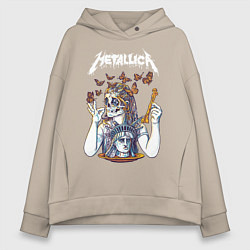 Толстовка оверсайз женская Metallica, цвет: миндальный