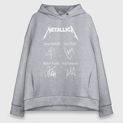 Толстовка оверсайз женская METALLICA АВТОГРАФЫ, цвет: меланж