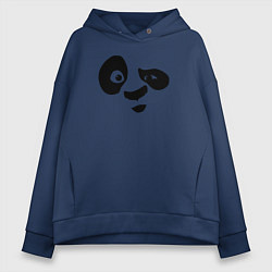 Толстовка оверсайз женская Панда, цвет: тёмно-синий