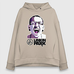 Толстовка оверсайз женская Linkin Park, цвет: миндальный