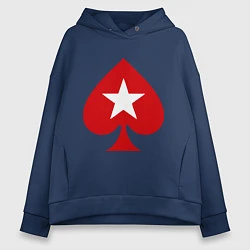 Толстовка оверсайз женская Покер Пики Poker Stars, цвет: тёмно-синий
