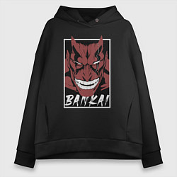 Толстовка оверсайз женская Кенпачи Банкай, цвет: черный