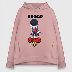 Толстовка оверсайз женская BRAWL STARS EDGAR, цвет: пыльно-розовый