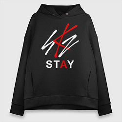 Толстовка оверсайз женская STRAY KIDS, цвет: черный