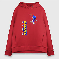 Толстовка оверсайз женская Sonic The Hedgehog, цвет: красный