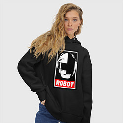 Толстовка оверсайз женская Daft Punk, цвет: черный — фото 2