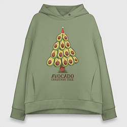 Женское худи оверсайз Avocado Christmas Tree