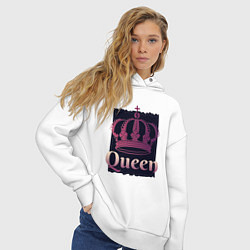 Толстовка оверсайз женская Queen Королева и корона, цвет: белый — фото 2