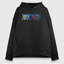 Толстовка оверсайз женская ONE PIECE ВАН ПИС, цвет: черный