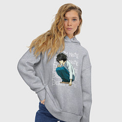 Толстовка оверсайз женская ТЕТРАДЬ СМЕРТИ, цвет: меланж — фото 2