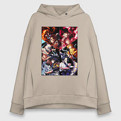 Толстовка оверсайз женская КЛИНОК РАССЕКАЮЩИЙ ДЕМОНОВ, цвет: миндальный