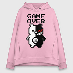 Толстовка оверсайз женская MONOKUMA GAME OVER, цвет: светло-розовый