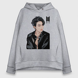 Толстовка оверсайз женская BTS, цвет: меланж