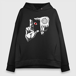 Толстовка оверсайз женская Алукард, Хеллсинг, цвет: черный