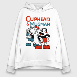 Женское худи оверсайз Cuphead & Mugman