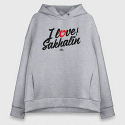 Женское худи оверсайз I love Sakhalin