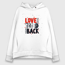 Толстовка оверсайз женская Love back, цвет: белый