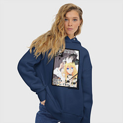 Толстовка оверсайз женская Ангел кровопролития, цвет: тёмно-синий — фото 2