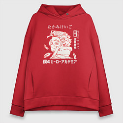 Толстовка оверсайз женская Моя геройская академия Ястреб, цвет: красный