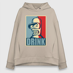Толстовка оверсайз женская Bender, цвет: миндальный