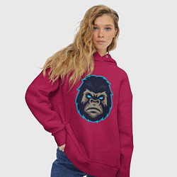 Толстовка оверсайз женская Gorilla, цвет: маджента — фото 2