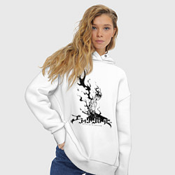 Толстовка оверсайз женская Черный Аста Черный Клевер, цвет: белый — фото 2
