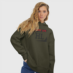Толстовка оверсайз женская Hockey live big logo, цвет: хаки — фото 2