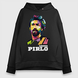 Толстовка оверсайз женская Андреа Пирло ФК Ювентус, цвет: черный