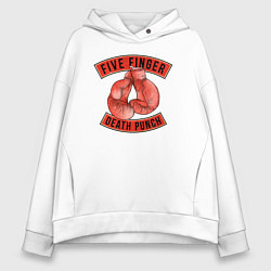 Толстовка оверсайз женская 5FDP boxing gloves, цвет: белый