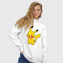 Толстовка оверсайз женская Уставший Пикачу, цвет: белый — фото 2